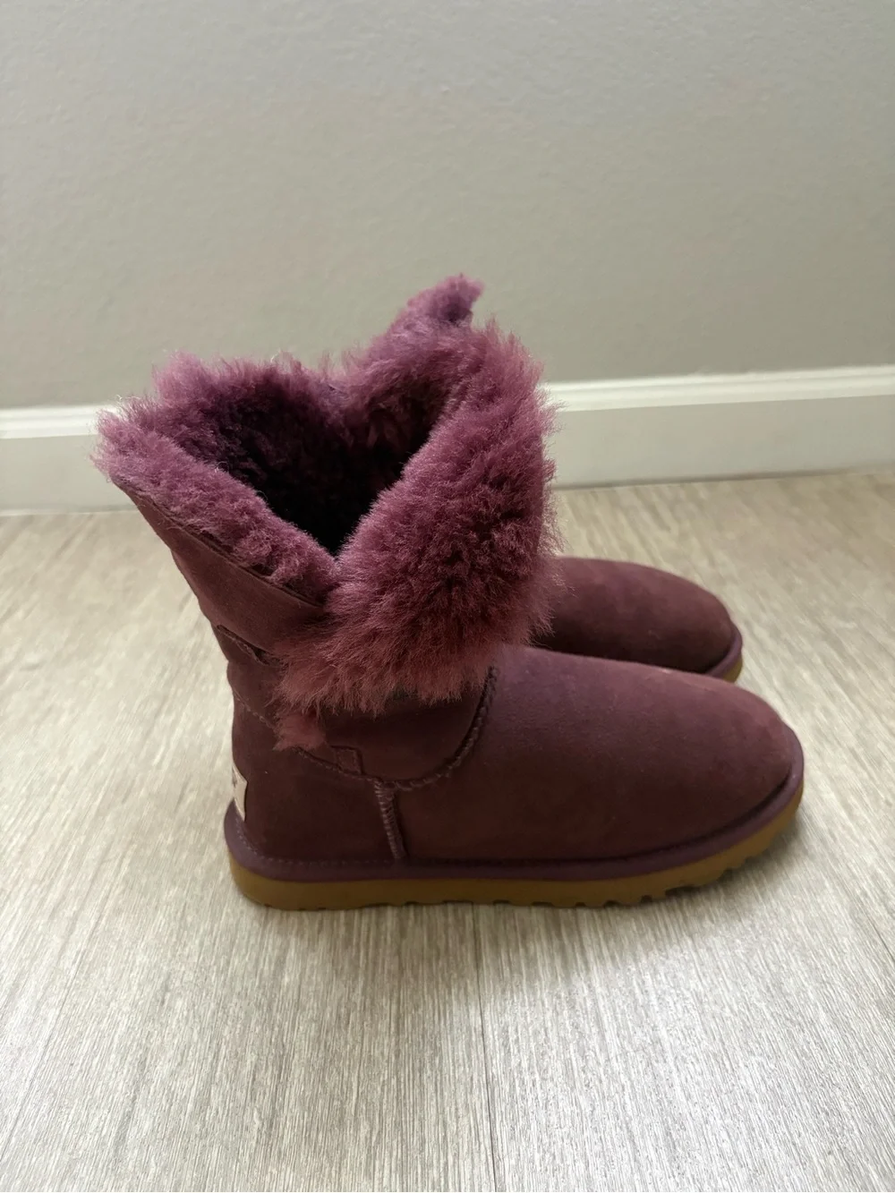 UGG Short Shearling Boots in Plum